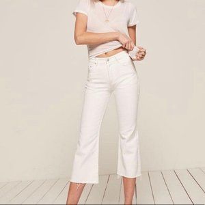 REFORMATION Mid Crop Flare WHITE women’s jeans 27